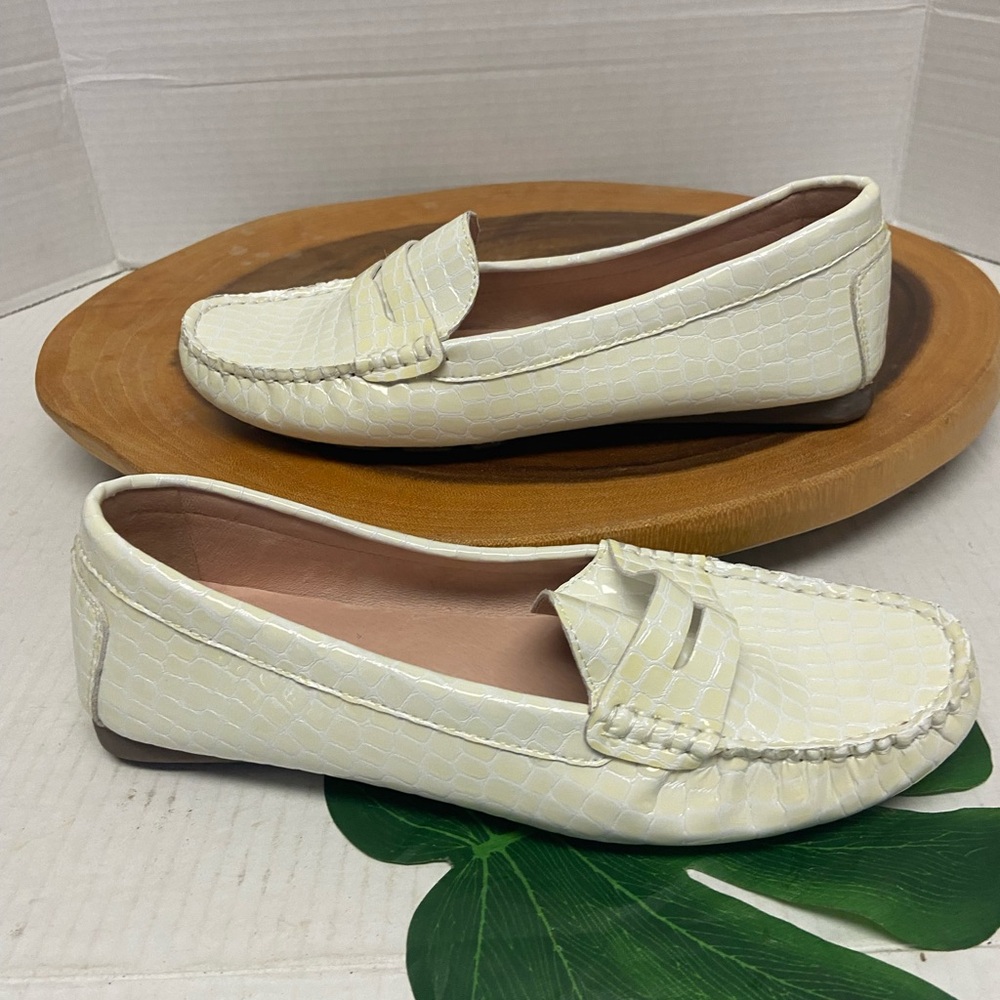 Jenn Ardor Croc Embossed Driving Loafer